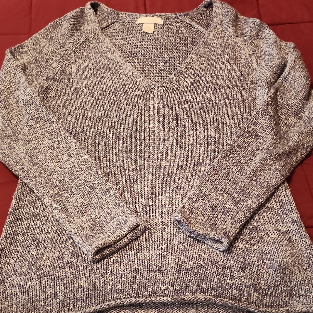 Gray V-Neck Women's Sweater